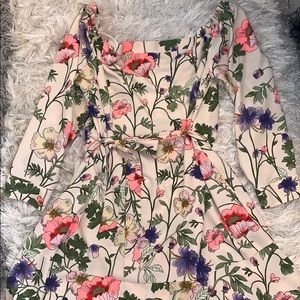 Express OTS Ruffle Floral Tie Waist Dress XL